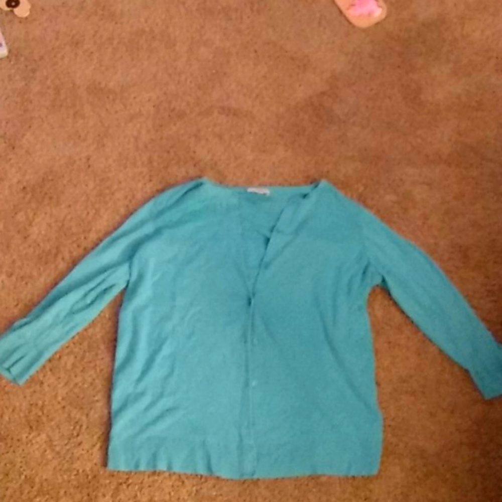 LOFT XL Aqua Blue Cardigan